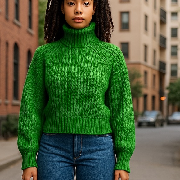H&M Sweaters - H&M Emerald Green Turtleneck Sweater